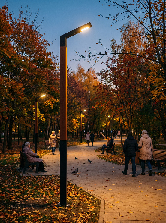 Декоративный парковый фонарь Берген wood деревянный 